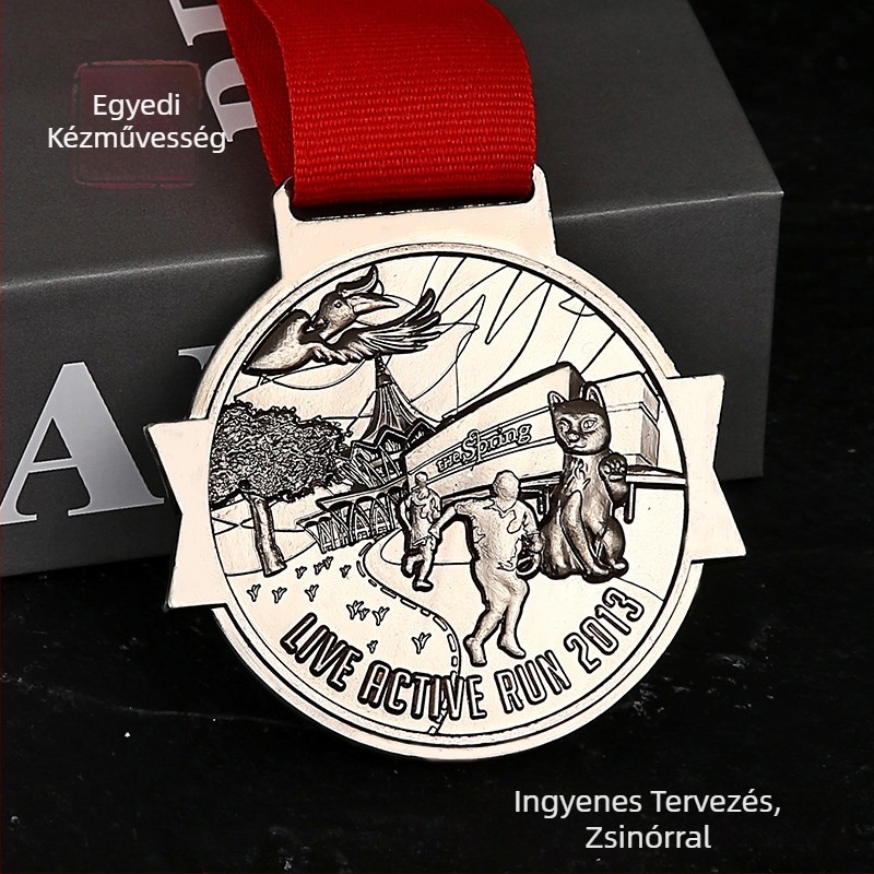 Személyre szabott cink‑ötvözet maratoni érem