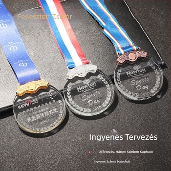 Testreszabható kristály medál kosárlabda-maratonra, csapatért járó díj gyermek sporteseményekhez