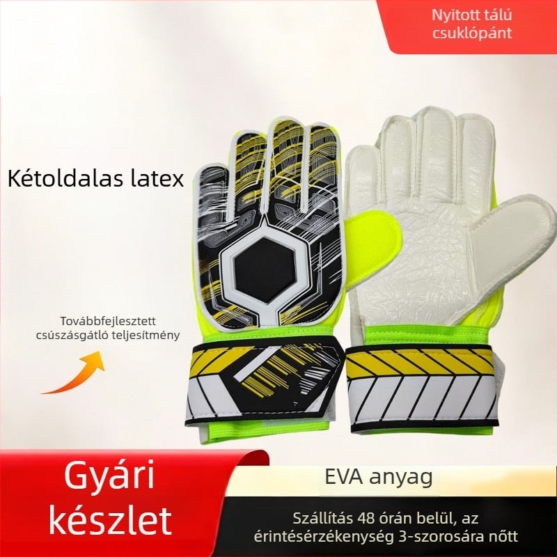 Kapus kesztyűk – professzionális futball-edzőfelszerelés ujjvédővel, csúszásmentes és kopásálló védelem