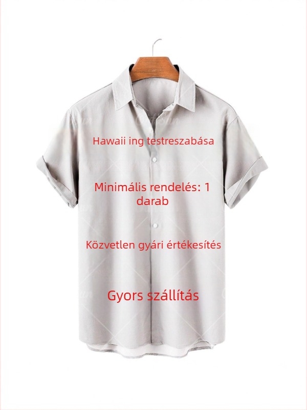 Uniszex 3D-s digitális nyomtatású rövid ujjú galléros kardigáning, nyári casual és sokoldalú
