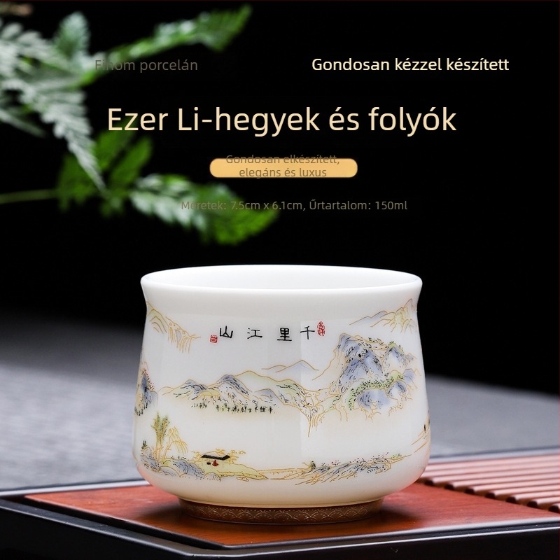 Porcelán teáscsésze Kung-Fu tea, egyes darab ajándékdobozzal, kínai stílus, személyes teakezeléshez