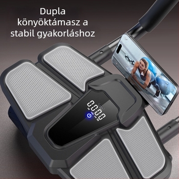 Négykerekű hasizom görgő automatikus visszarugózással, otthoni használatra, hasi edzés, fitness eszköz érintőképernyővel