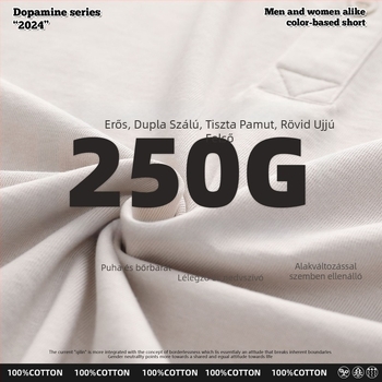 Uniszex póló 250 g súlyos pamutból, laza szabás, leomló váll, egyszínű, gallér polo, rövid ujjú, plusz méret