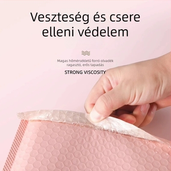 Rózsaszín buborékos tasak ruhákhoz, öntapadó, vastag buborékos tasakok csomagoláshoz