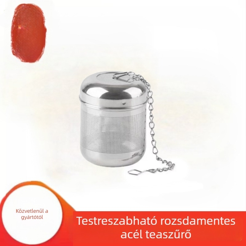 304 rozsdamentes acélból készült teafilter Seasoning Ball-lal – teafilter és vízelválasztó infúzióhoz