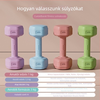 Női kézi súlyzók otthoni edzéshez, hasizom-tonus, rúd és kettlebell, 2 kg-os pár, gyerekeknek és tiniknek