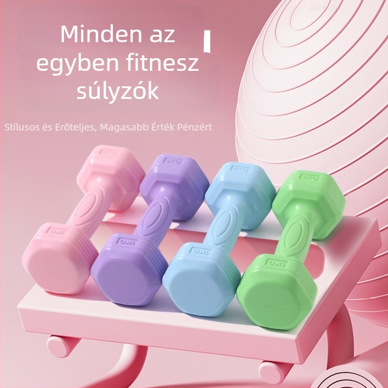 Női kézi súlyzók otthoni edzéshez, hasizom-tonus, rúd és kettlebell, 2 kg-os pár, gyerekeknek és tiniknek