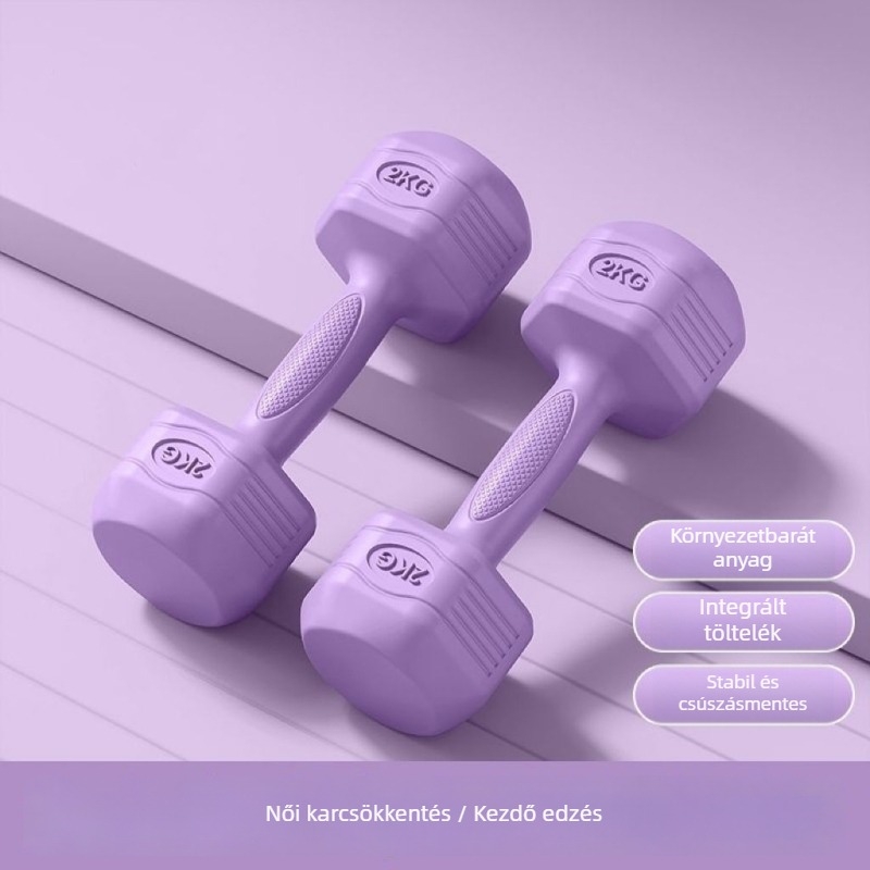 Női kézi súlyzók otthoni edzéshez, hasizom-tonus, rúd és kettlebell, 2 kg-os pár, gyerekeknek és tiniknek