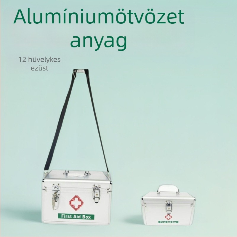 Zárható alumínium ötvözetű orvosi készlet, kettős rekeszekkel