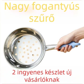 316 rozsdamentes acél, multifunkcionális szűrő leveshez és tésztához, extránagy lyukak, garnéla szűrő