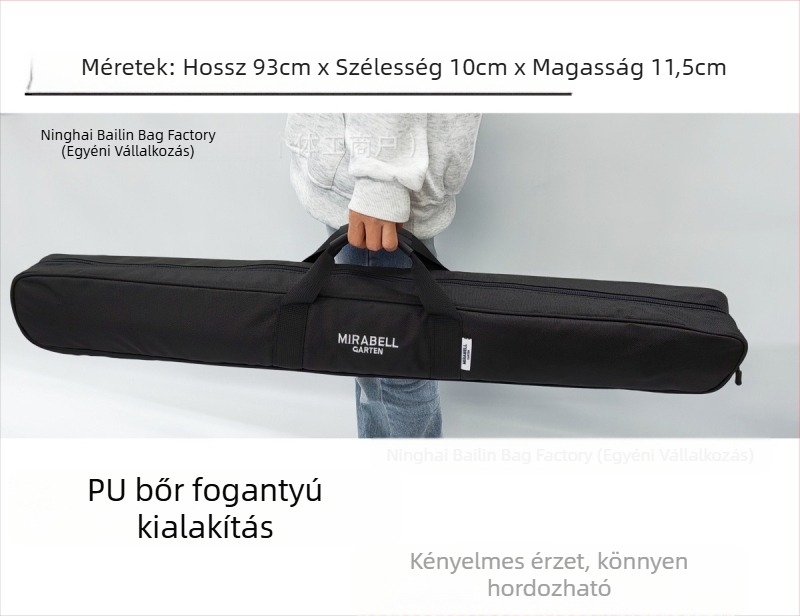 Kültéri horgászbot-táska, hordozható felszerelés-tároló, csalik és orsók tárolására, Oxford anyagú