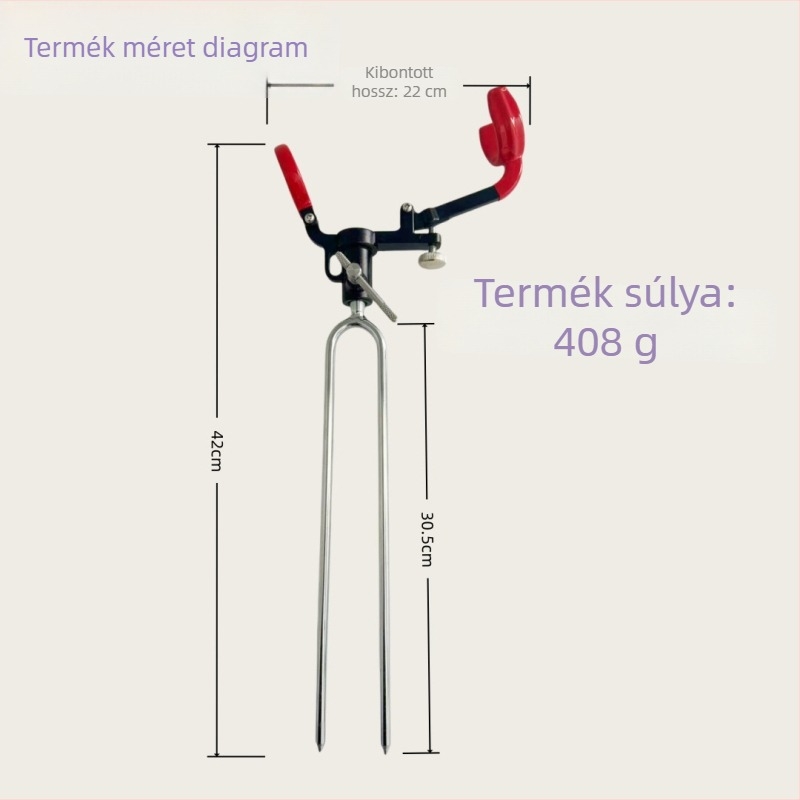 Alumíniumötvözetből készült horgászbot-tartó, kettős használatú kézi és tengeri horgászathoz, földbefúrt állvány, összecsukható fej