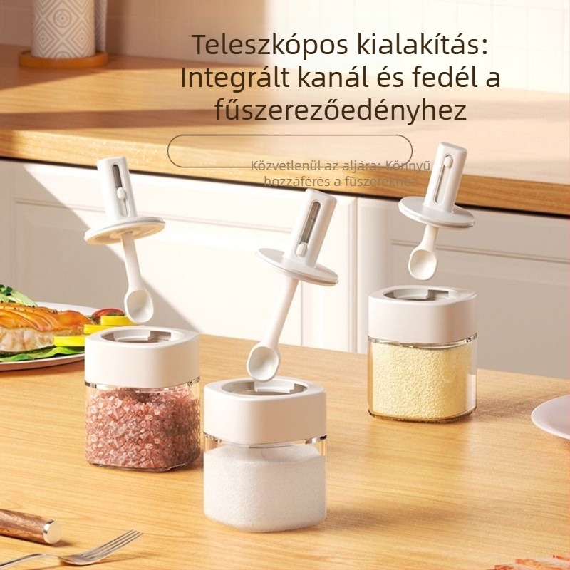 Üveg konyhai fűszertartó készlet lezárható tartályokkal, sótartó, szagálló, nemzeti trend-stílus