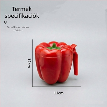 Chili alakú fűszertartó készlet: sótartó és köményes üveg a konyhai tároláshoz.