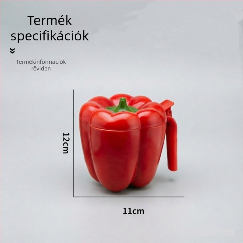 Chili alakú fűszertartó készlet: sótartó és köményes üveg a konyhai tároláshoz.