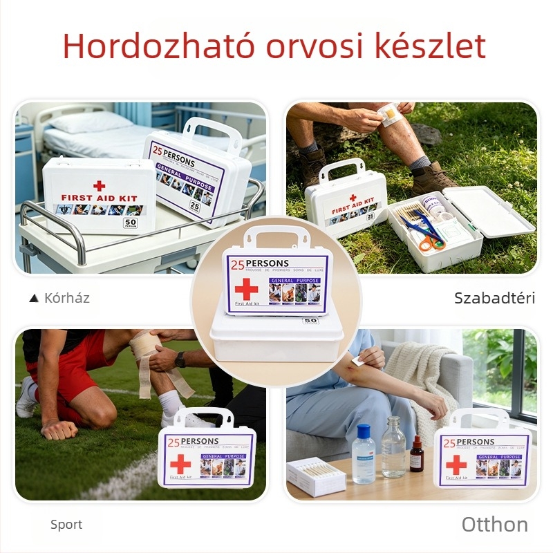 Hordozható ABS elsősegély készlet – mini gyógyszer-tároló doboz kültéri és autós vészhelyzetekhez