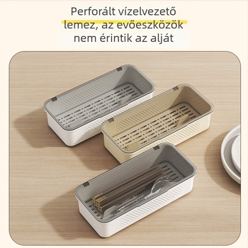 Fedeles evőeszköz- és pálcika tároló doboz, konyhai többfunkciós rendező
