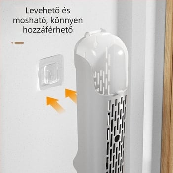 Műanyag evőpálcika tartó lefolyóval, falra szerelhető konyhai szervező fedéllel