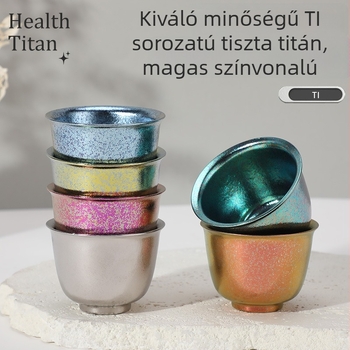 Tiszta titánból készült egyrétegű kis teáscsésze, luxus személyes teáskészlet, hordozható kempingezéshez, teázási készlet egy személy vagy több személy számára