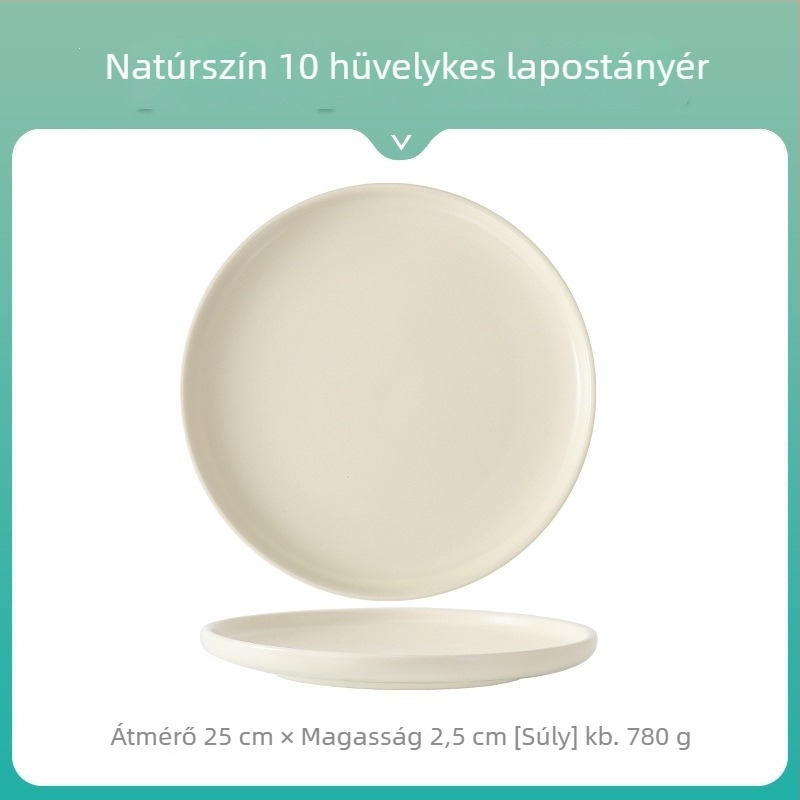 Nordic kerámia kerek lapos tányér Morandi minimalista stílusban mindennapi étkezésekhez – pizza, steak, tészta és desszert