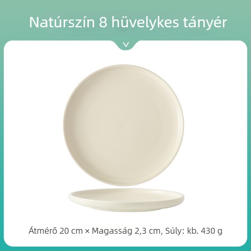 Nordic kerámia kerek lapos tányér Morandi minimalista stílusban mindennapi étkezésekhez – pizza, steak, tészta és desszert