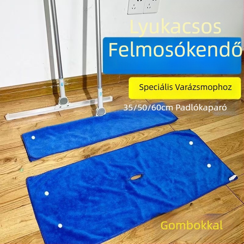 Gyárilag testre szabott varázs mop perforált kendővel, vastagabb takaróval, nedvszívó és szálmentes