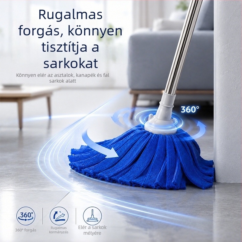 Otthoni mikroszálas mop száraz és nedves használatra, nedvszívó padlótisztító mop, hagyományos stílus