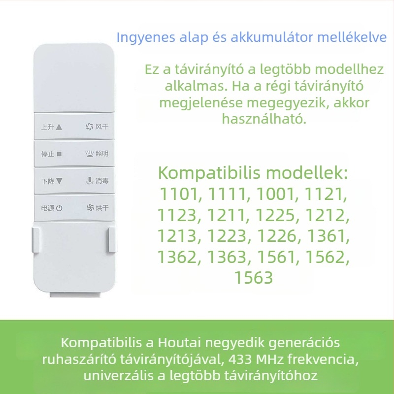 Haotaitai/Taitai Le Oupai automatikus emelésű okos elektromos ruhaszárító távirányítója, 4. és 5. generáció