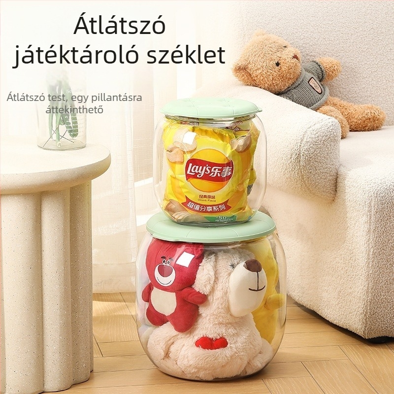 Műanyag ovális tárolópad játékok és plüss babák számára - többfunkciós tárolópad
