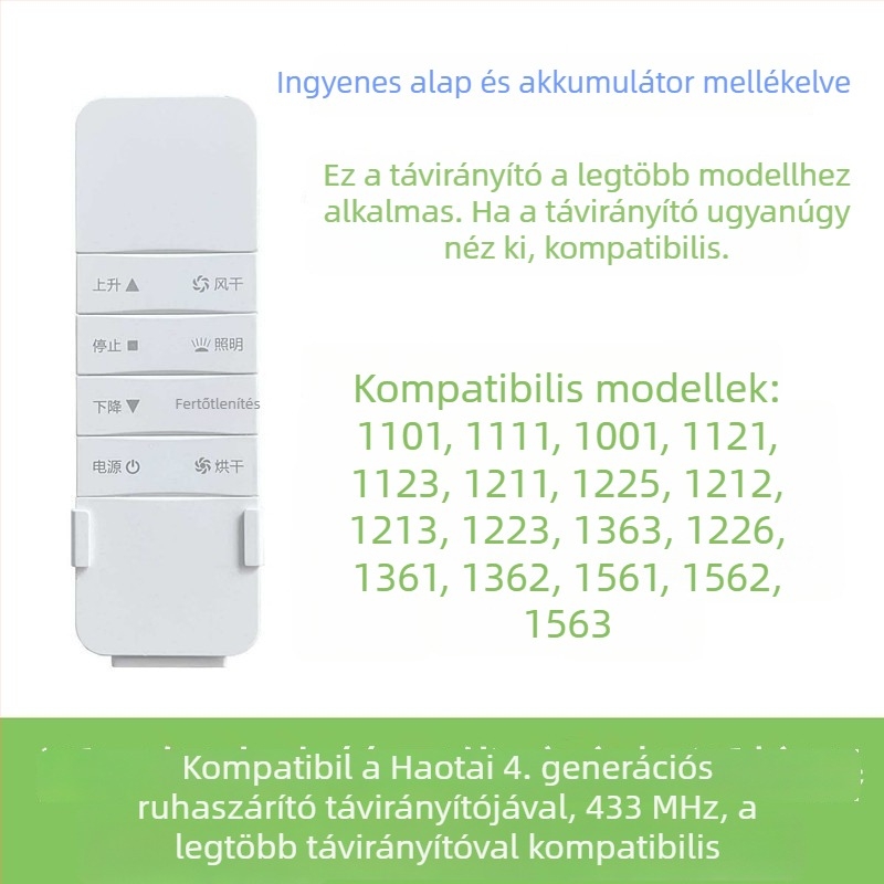 Távirányító automatikus emeléses intelligens elektromos ruhaszárítóra, generációk 2–4, kompatibilis Haotaitai, Taitaileou és Pai.