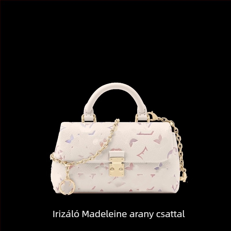 Madeleine gradientlila valódi bőr, irizáló divat kézitáska és vállon átívelő stílus nőknek