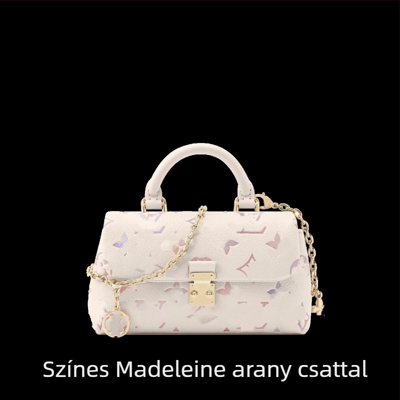 Madeleine gradientlila valódi bőr, irizáló divat kézitáska és vállon átívelő stílus nőknek