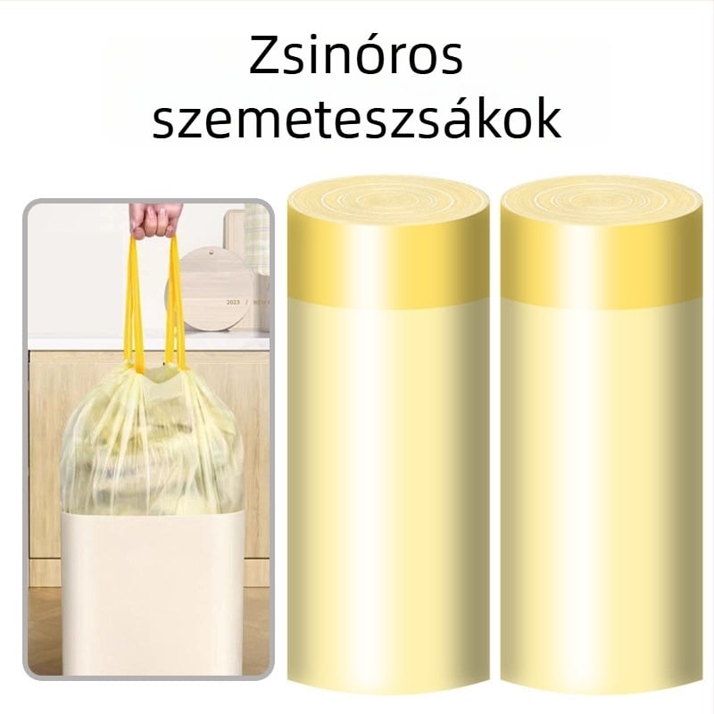 100 db háztartási szemeteszsák, húzózsinóros, nagy méret, extra vastag, konyhai hulladékhoz
