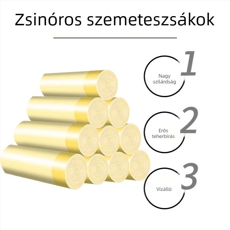 100 db háztartási szemeteszsák, húzózsinóros, nagy méret, extra vastag, konyhai hulladékhoz