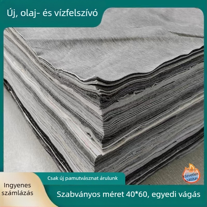 Sokszínű ipari törlőkendő pamutból, nedvesség- és olajfelszívó, nem szöszölő, nagy tisztító kendő