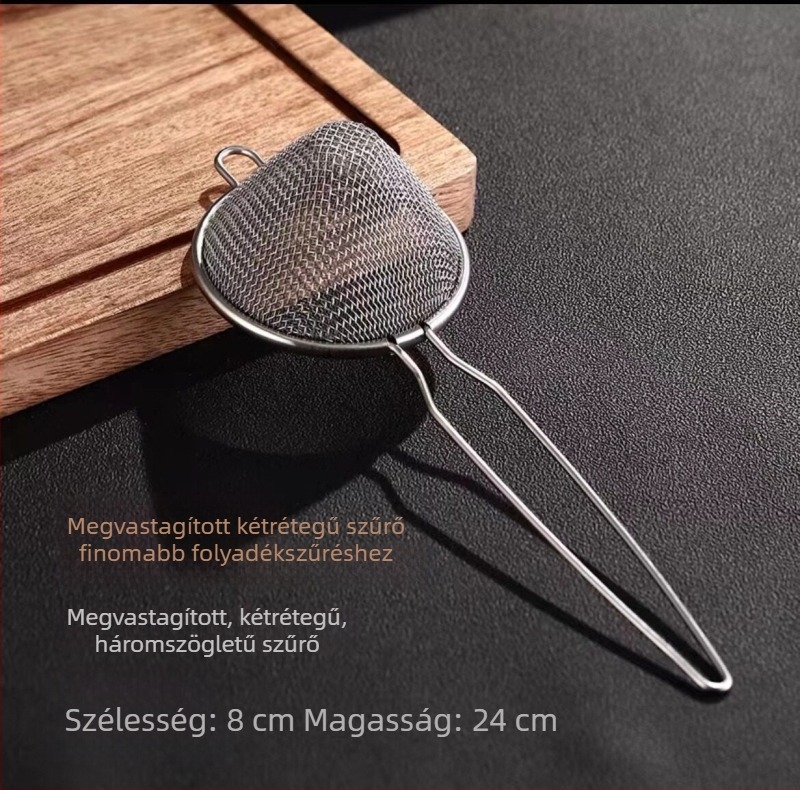 Bármester jégszűrő, dupla rétegű koktél-szűrőkanál