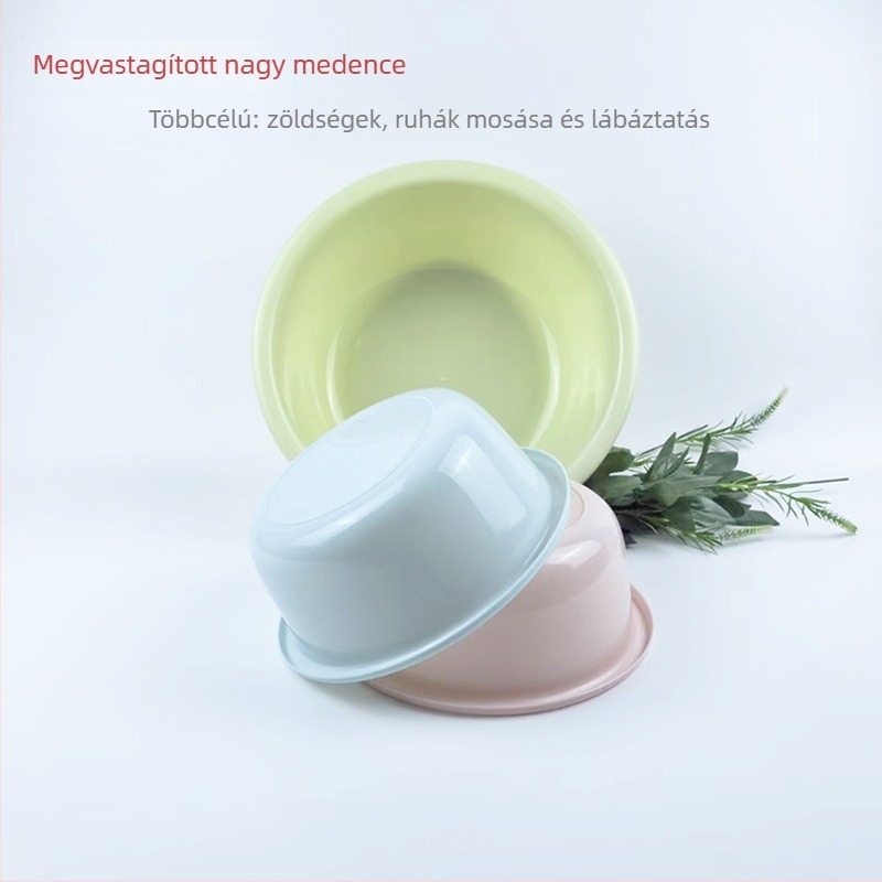 Otthoni használatra készült vastagfalú műanyag mosóedény, nagy ruhamosáshoz, kis diákoknak, baba- és lábmosáshoz