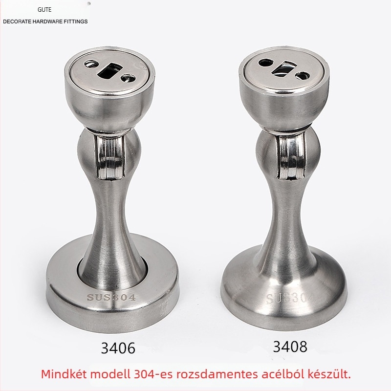Gut 304 rozsdamentes acél ajtó mágneses záróelem, fürdőszobába, rozsdamentes, falra szerelhető, kefés felület, modellek 3406/3408.