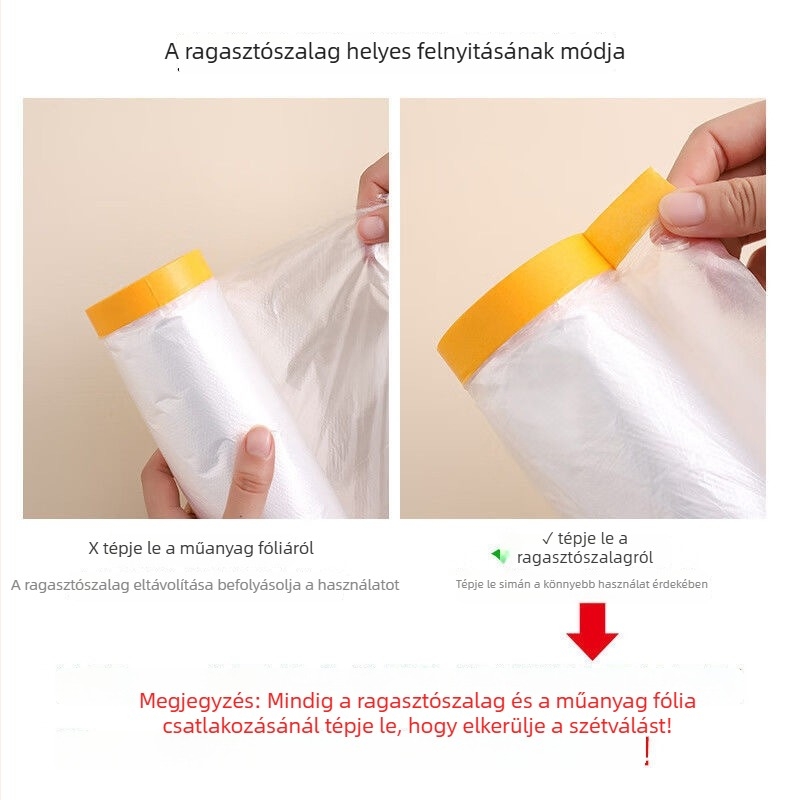 Egyszer használatos porvédő takaró ágyhoz és kanapóhoz, bútorvédő fólia, hossz 20 m