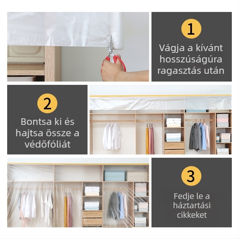 Biodegradálható porvédő takaró ágyhoz és bútorokhoz, egyszer használatos műanyag porfólia, otthoni porvédő