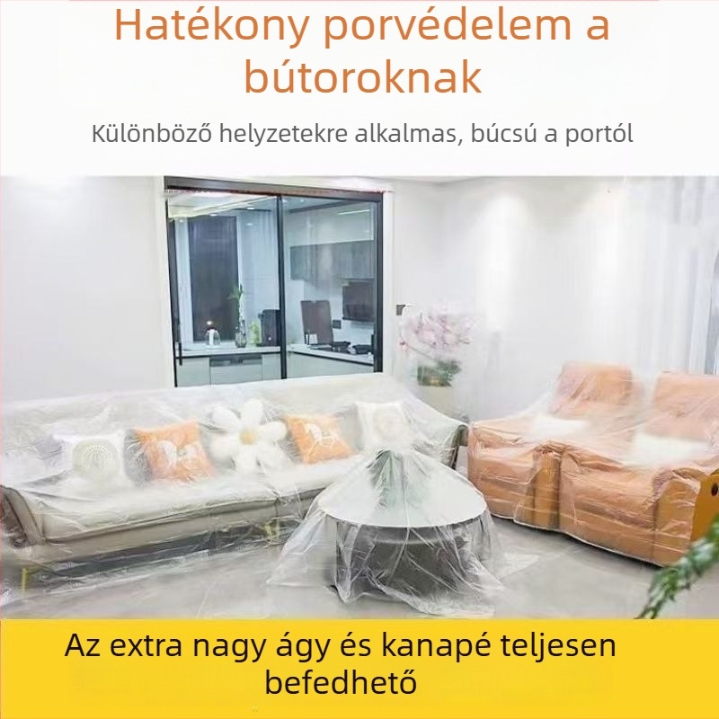 Porvédő kanapéágytakaró, teljes lefedés, rugalmas szegéllyel, nagy méretű bútorvédő