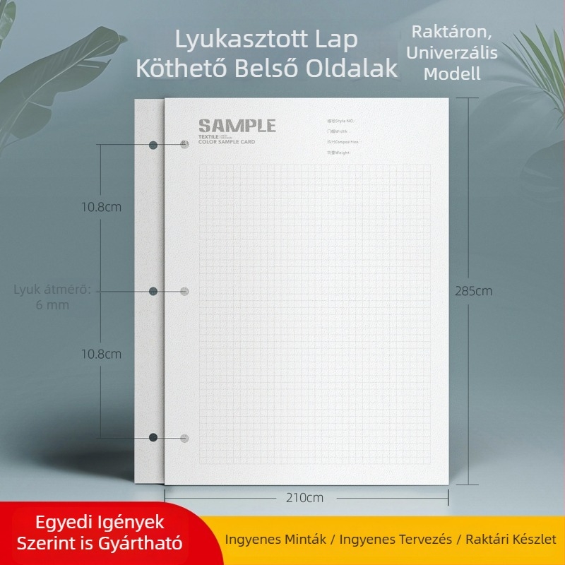 A4-es gyűrűs mappa mintás borítóval és nyomtatott logóval, perforált a dokumentumokhoz, fájlokhoz, útmutatókhoz és mintakézikönyvekhez