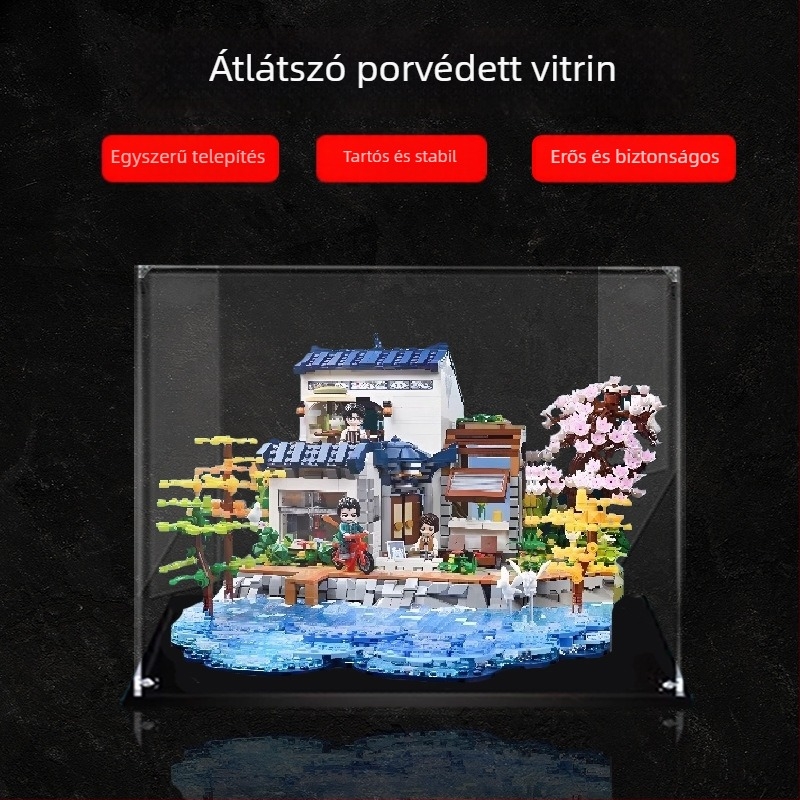 Átlátszó akril kijelző doboz Dali Erhai Moon építőelemes modellhez