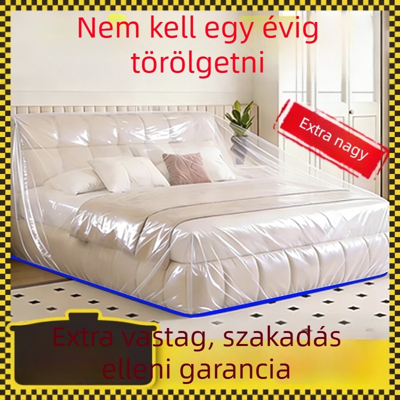 Vastagított, egyszer használatos porvédő huzat ágyhoz és kanapéhoz, felújítási műanyag védőfólia, testreszabható porvédő fólia