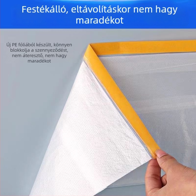 Átlátszó öntapadó porvédő film kollégiumi bútorokhoz és maszkoláshoz festés közben