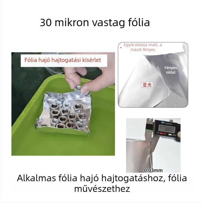 30 mikronos alumínium fólia művészethez és fizika oktatáshoz, hajóroncs-modellező anyag