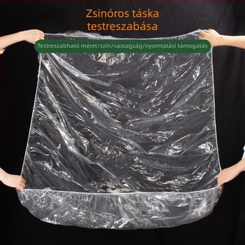 Porvédő négyszögletes táska berendezésekhez, nagy méret, elasztikus húzózsinórral és négyszögletes alappal, PE anyag