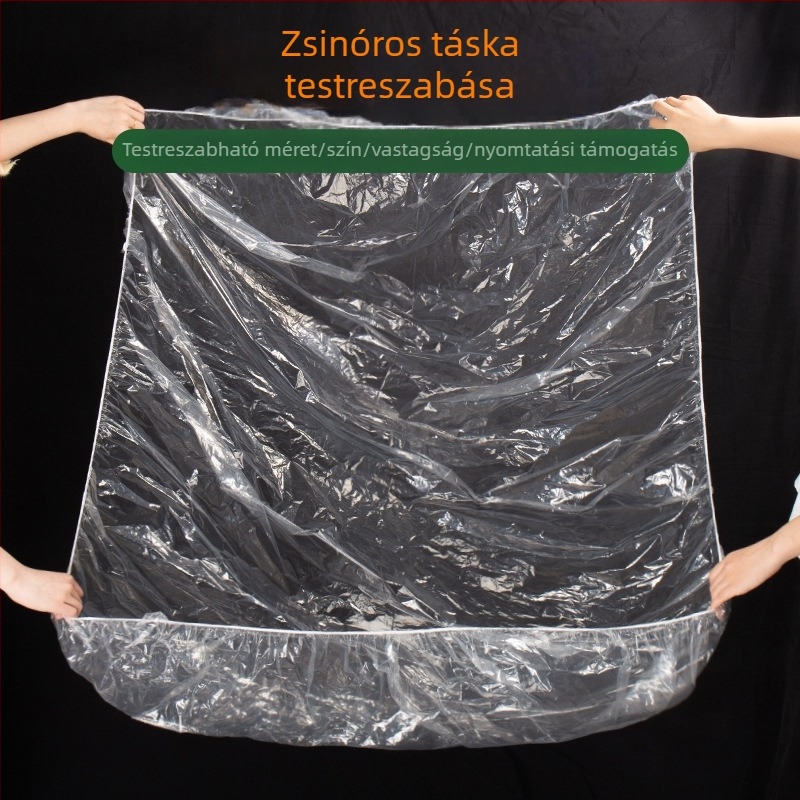 Porvédő négyszögletes táska berendezésekhez, nagy méret, elasztikus húzózsinórral és négyszögletes alappal, PE anyag