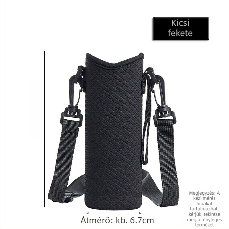 Hőszigetelt pohár tok crossbody-híjjal, vízpalackhoz, nagy kapacitás, univerzális testreszabás