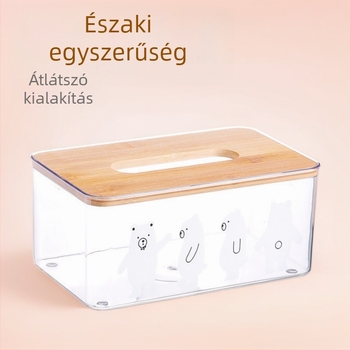 Medve mintás papírzsebkendő tartó, modern és könnyen hordozható, nappaliban és a konyhában